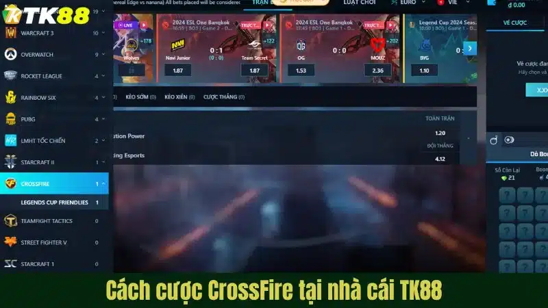 Cách cược CrossFire tại nhà cái TK88