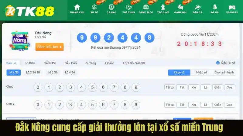 Đắk Nông cung cấp giải thưởng lớn tại xổ số miền Trung