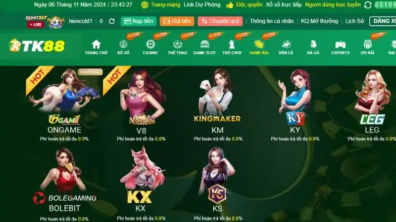 Game bài TK88 mang đến trải nghiệm hấp dẫn