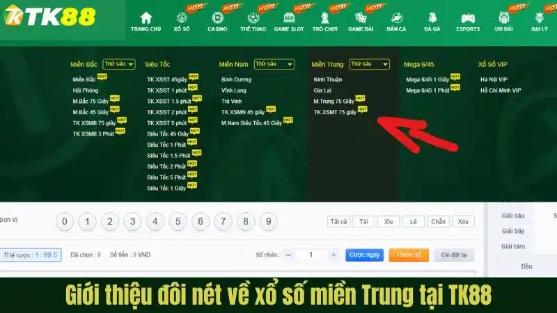 Giới thiệu đôi nét về xổ số miền Trung tại TK88