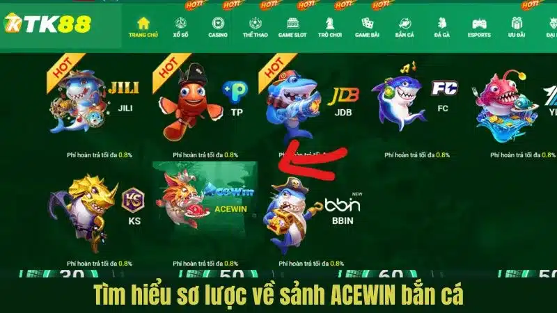 Tìm hiểu sơ lược về sảnh ACEWIN bắn cá