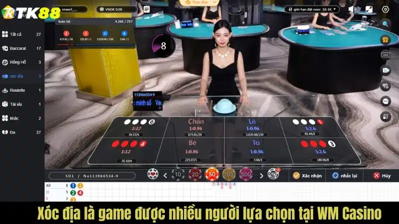 Xóc địa là game được nhiều người lựa chọn tại WM Casino